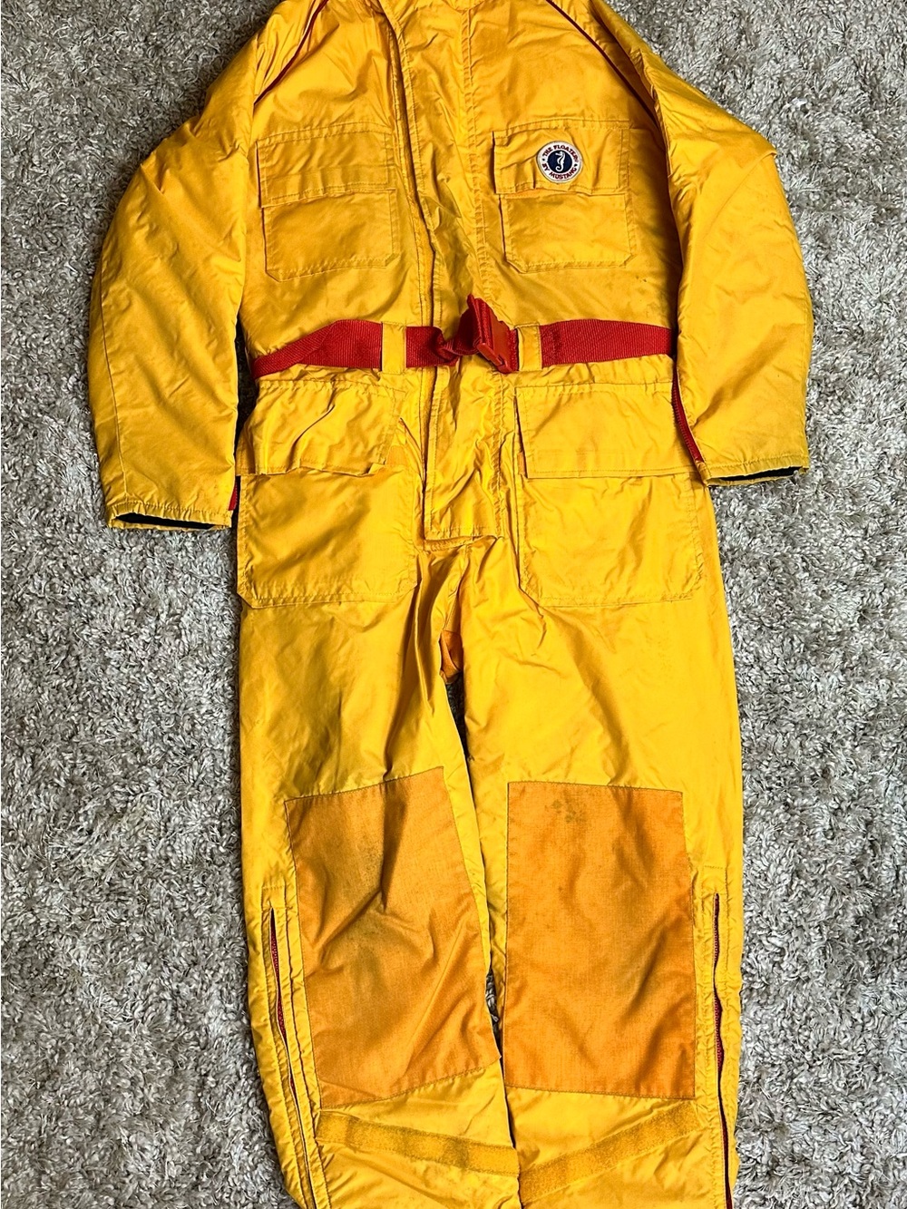 Vintage Mustang Buoyant Marine Wear SH415 Survival Suit Yellow Mens M